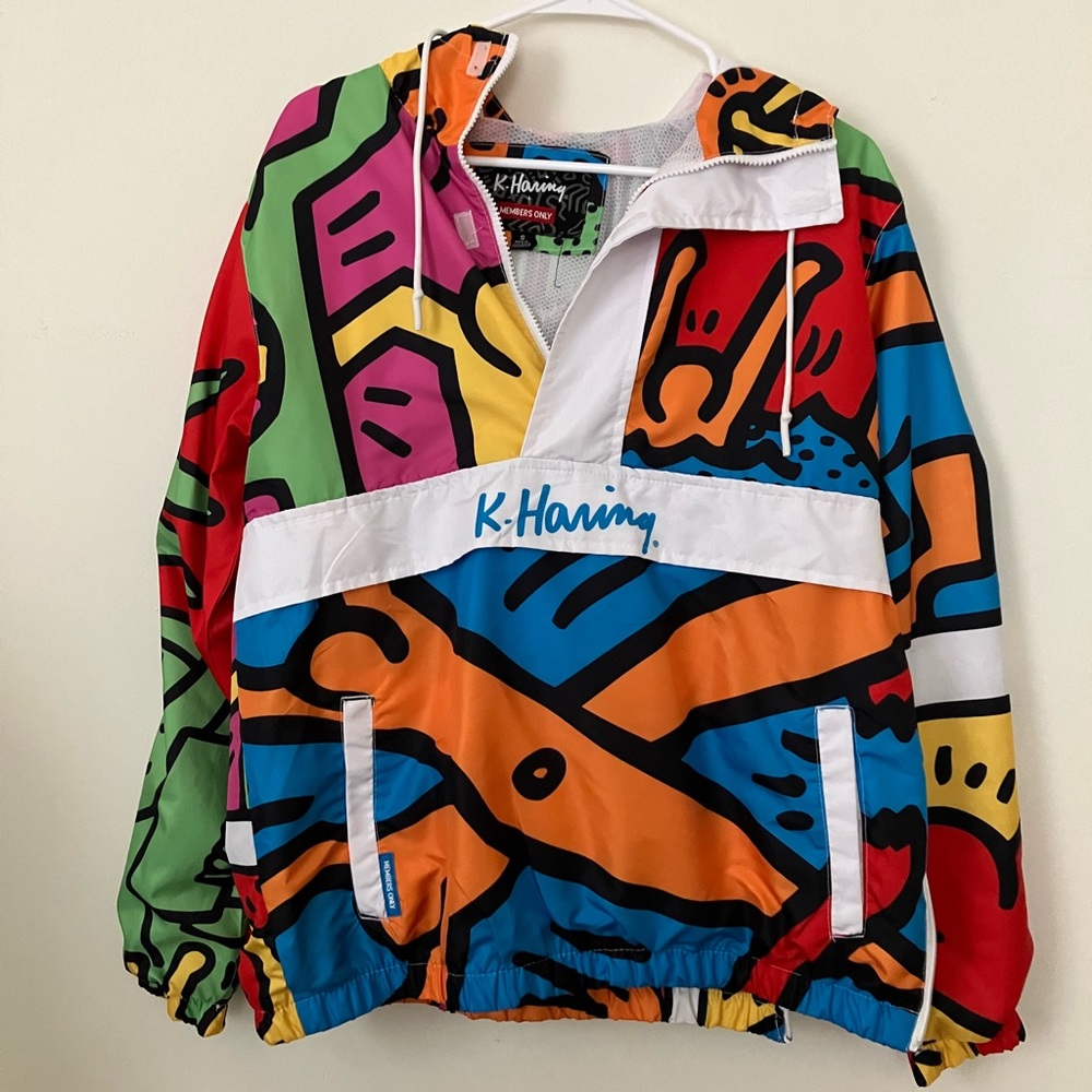 Special edition Keith Harring Members Only hoodie windbreaker
